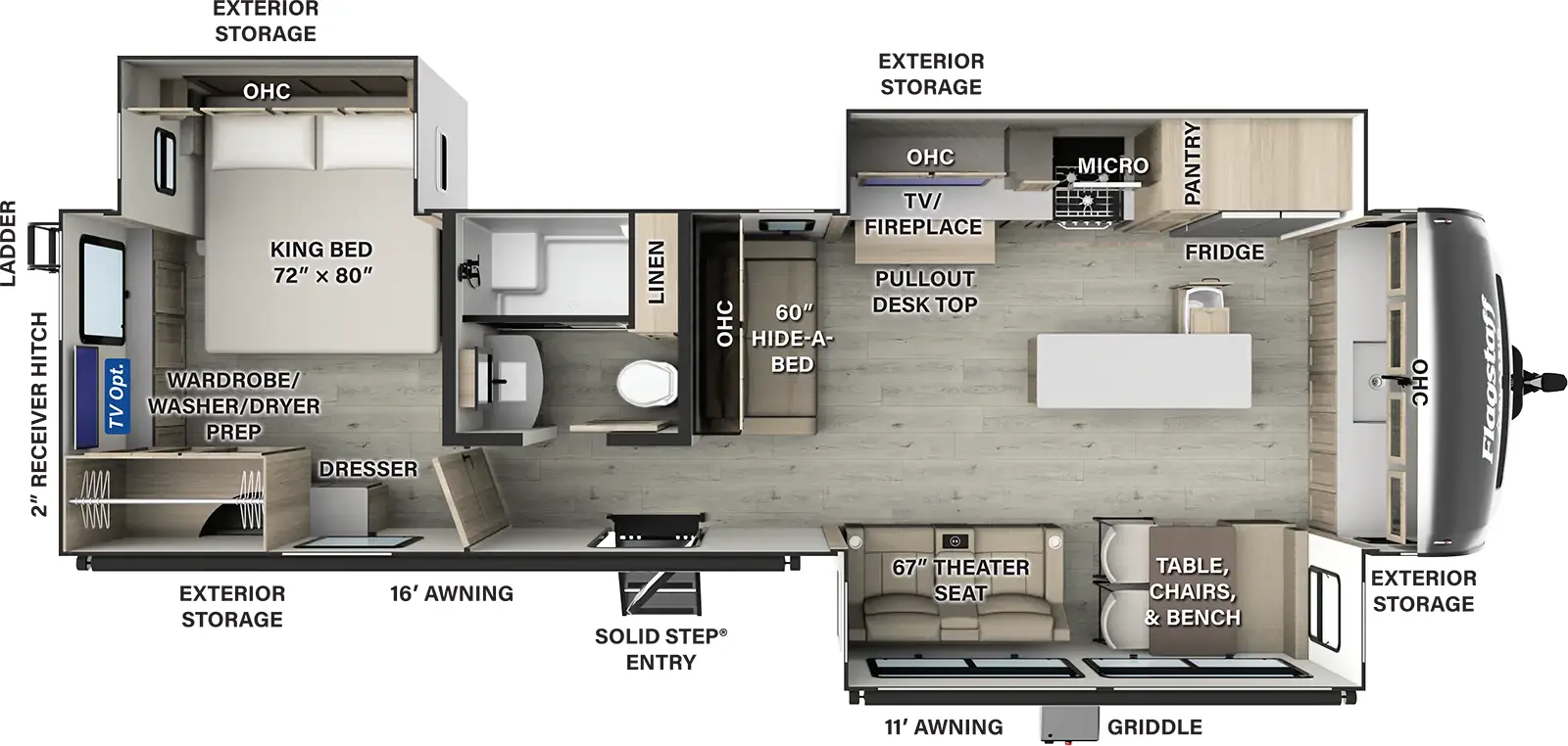 Flagstaff Classic Travel Trailers 832FK Floorplan